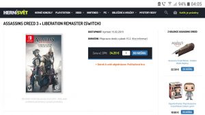 Assassin’s Creed 3 for Switch listed on several Czech eshops
