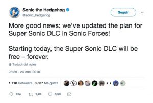 Sonic Forces: Sega decides to keep the Super Sonic DLC as free content forever